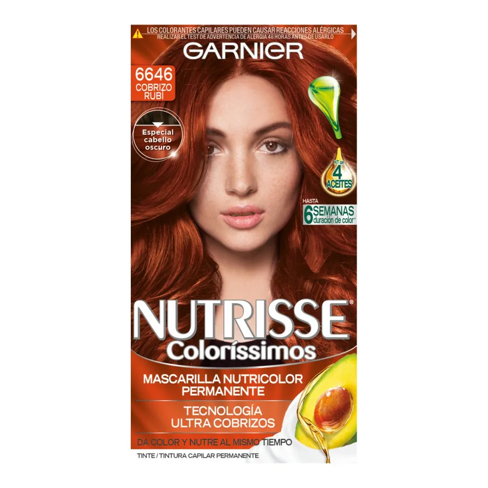 Tinte Garnier Nutrisse Coloríssimos 6646 Cobrizo Rubí 