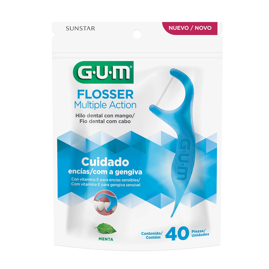 Palillos Gum Con Hilo Dental Menta 40 Piezas 