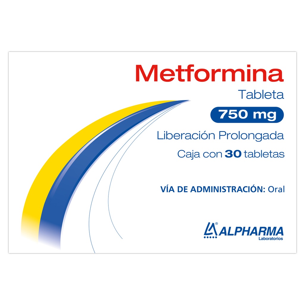 Metformina 750 Mg 30 Tabletas Genérico Alpharma 