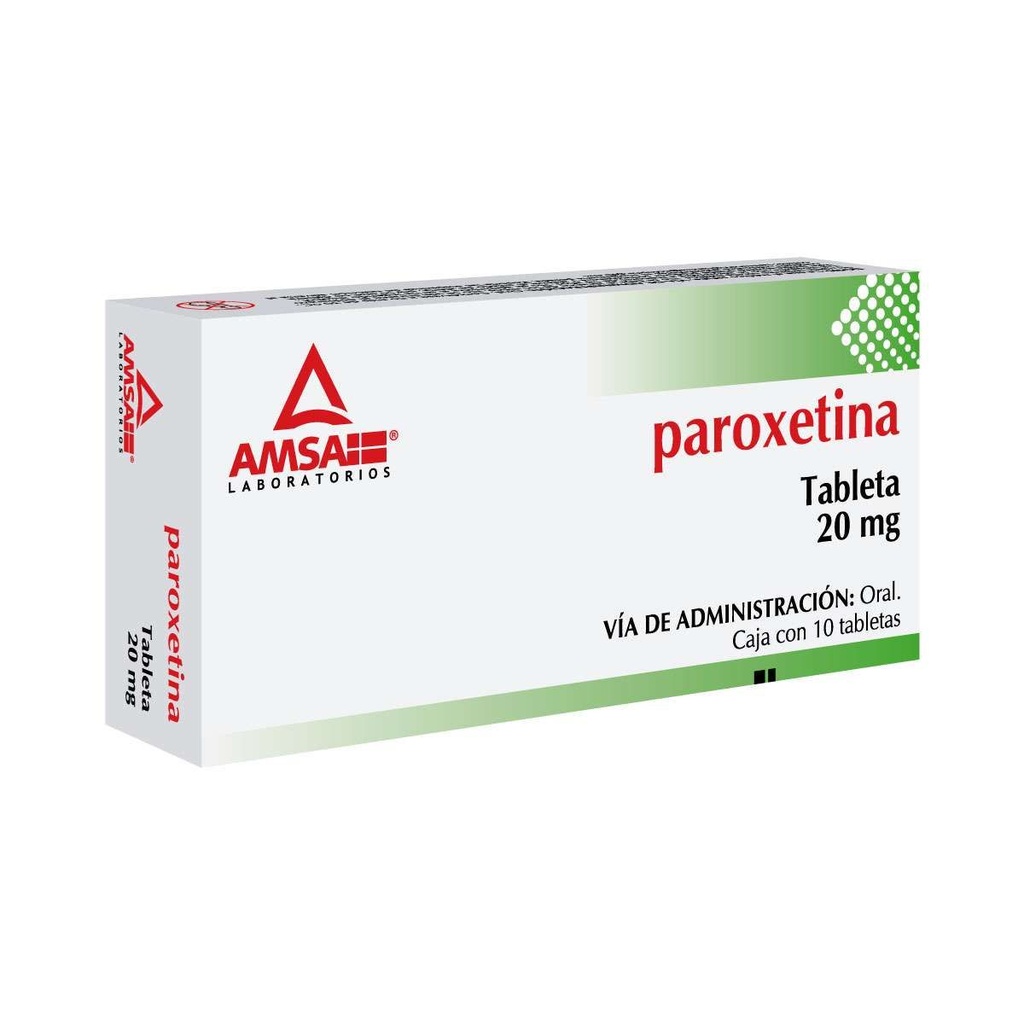 Paroxetina 20 Mg 10 Tabletas Genérico Amsa 