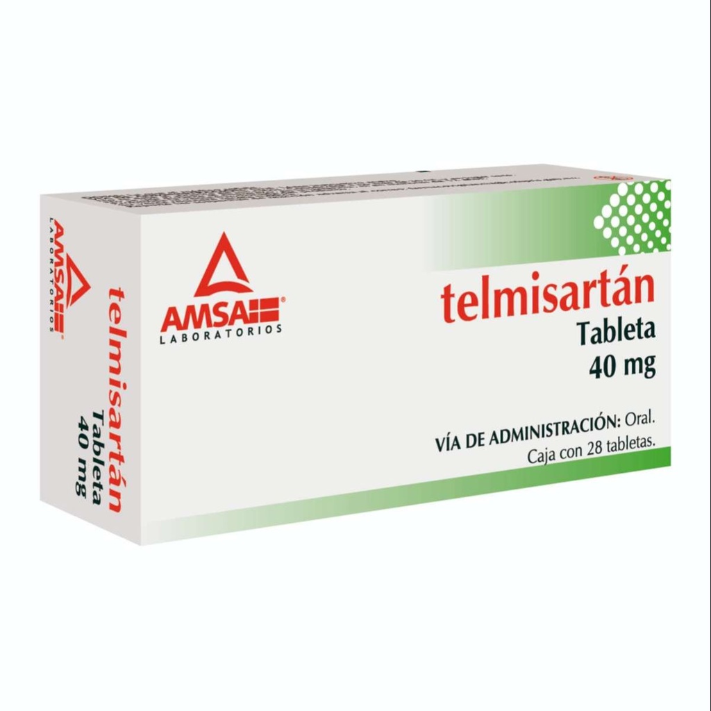 Telmisartán 40 Mg 28 Tabletas Genérico Amsa 