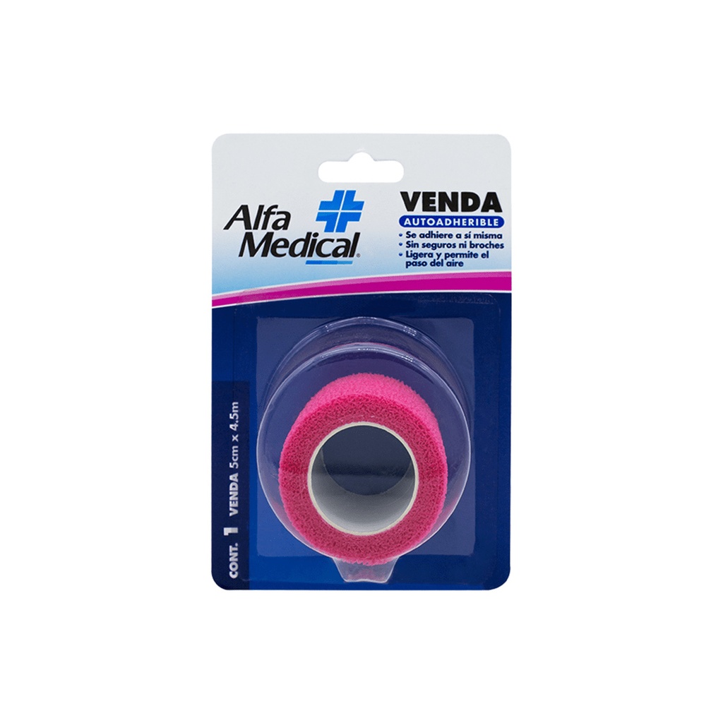 Venda Alfa Medical Adhesiva Rosa 5 Cm X 4.5 M 