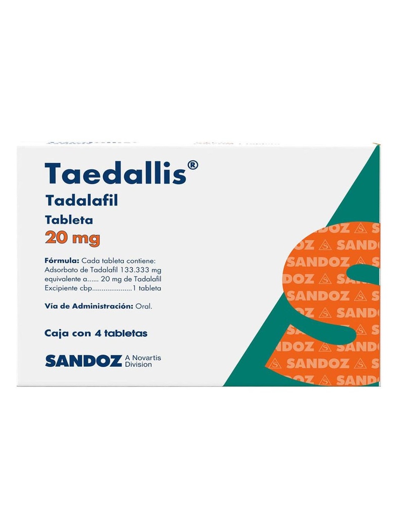 Taedallis 20 Mg 4 Tabletas 