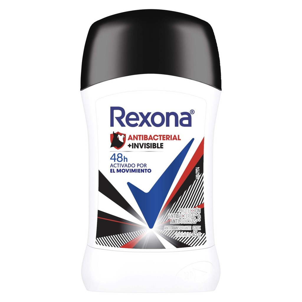 Desodorante Rexona Antibacterial + Invisible 48 H Stick 45 G 
