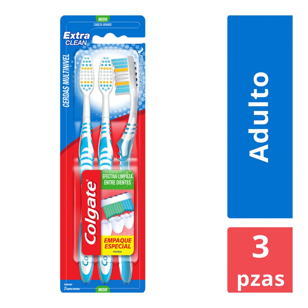 Cepillo Dental Colgate Extra Clean 3 Pack 