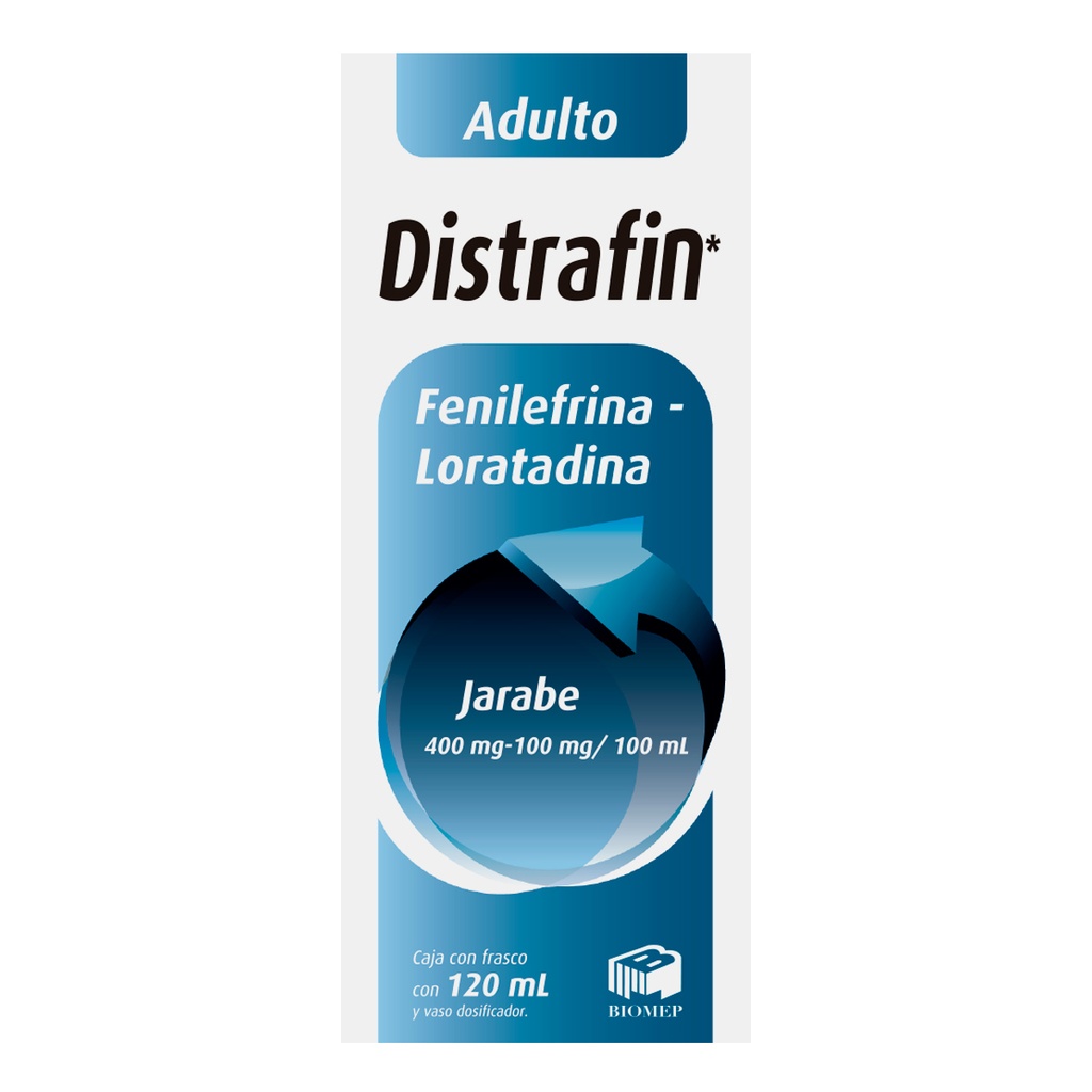 Distrafin Fenilefrina/Loratadina 400/100 Mg Jarabe 120 Ml Genérico Com Biomep 