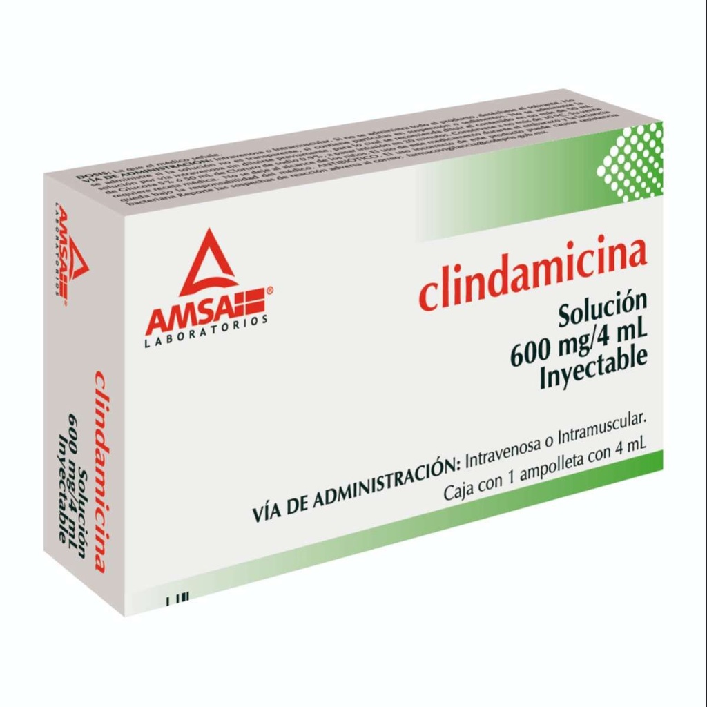 Clindamicina 600 Mg Solución Inyectable Ampolleta 4 Ml Genérico Amsa 
