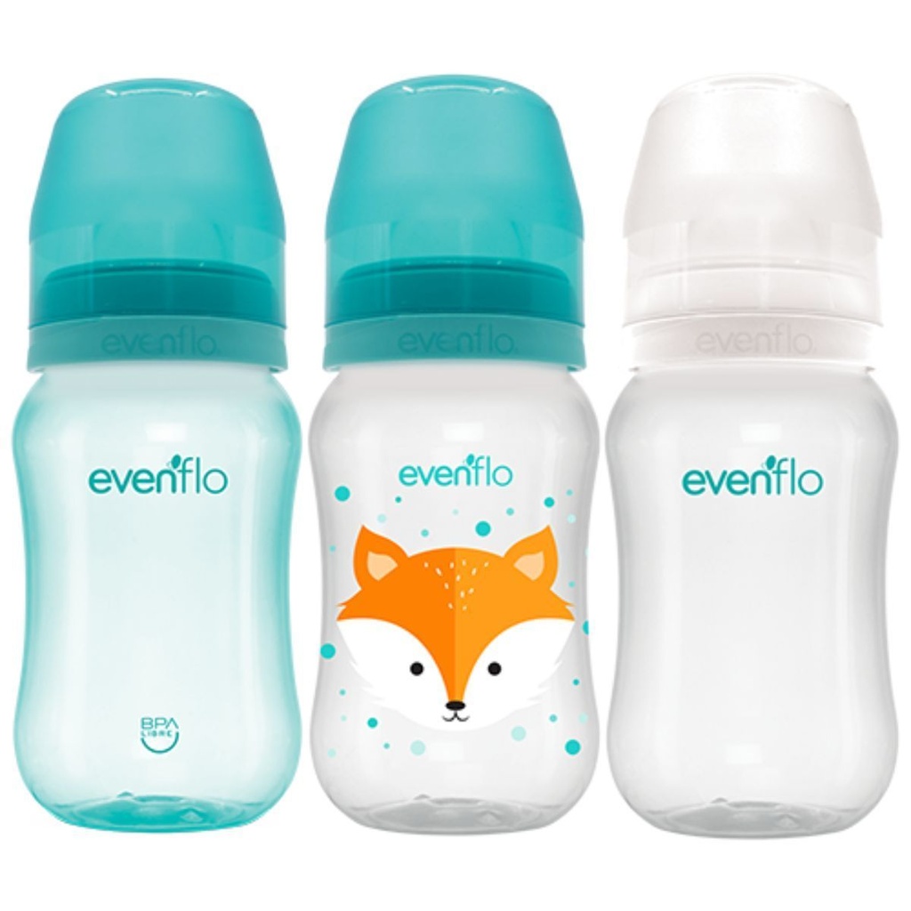 Biberón Evenflo Cuello Ancho 9 Onzas 3 Piezas