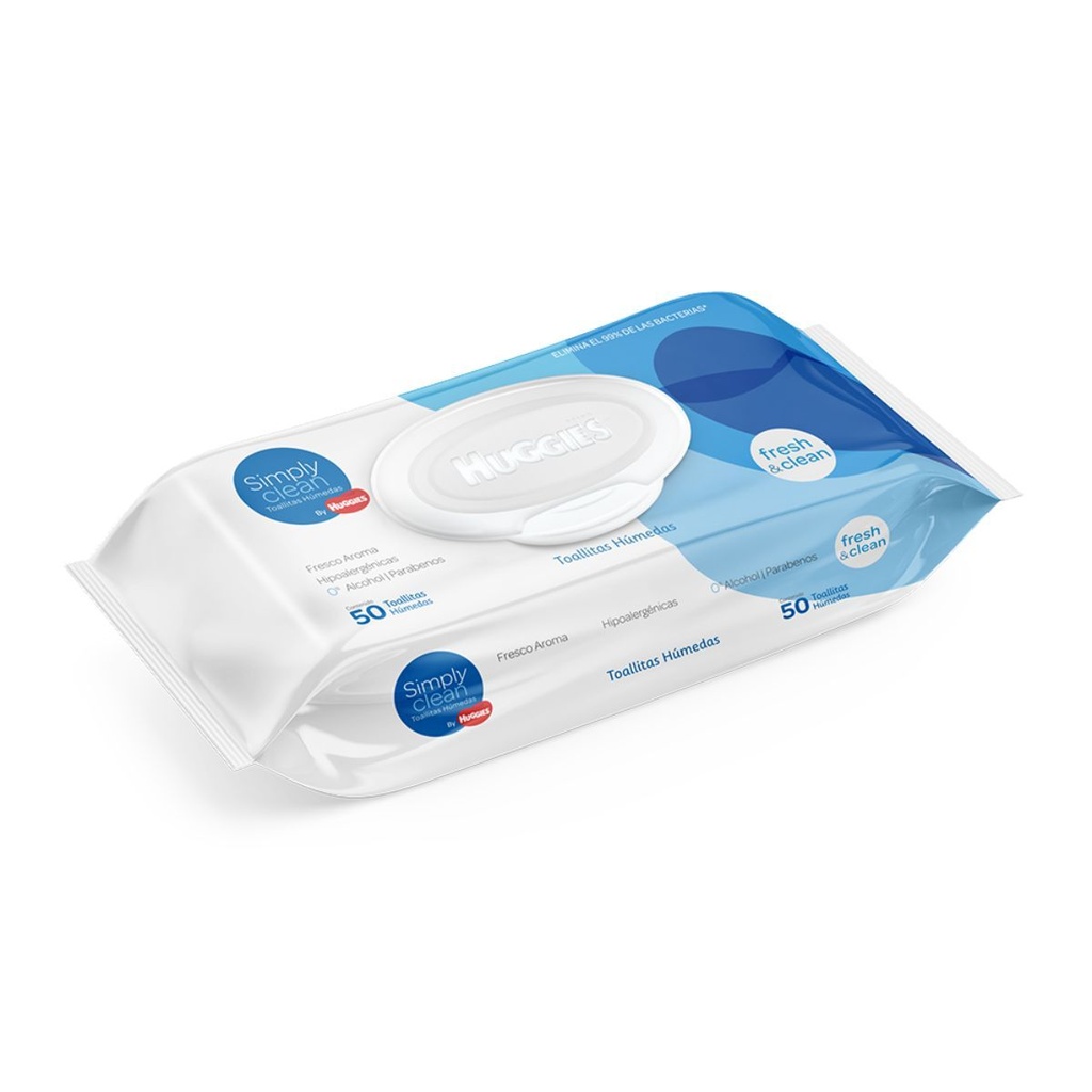 Toallas Húmedas Huggies Simply Clean 50 Piezas 