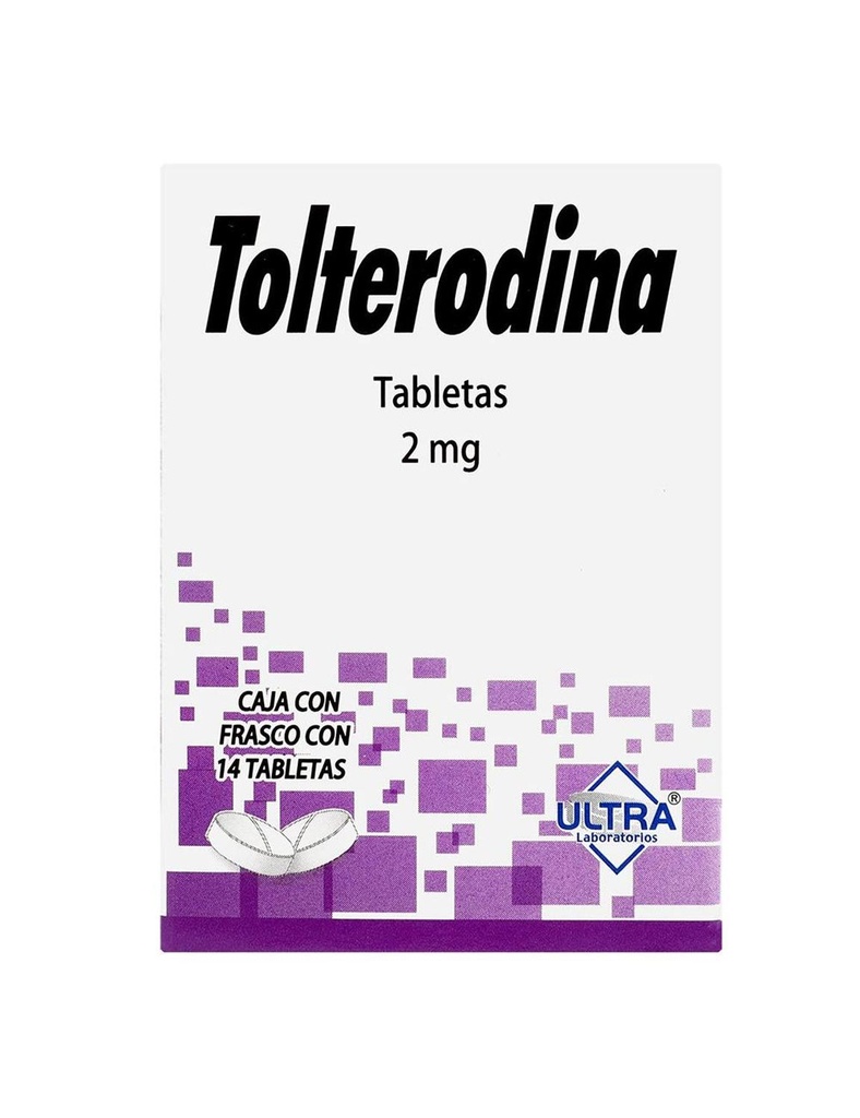Tolterodina 2 Mg 14 Tabletas Genérico Ultra Lab 