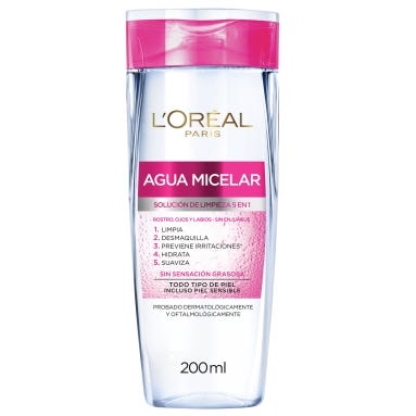 Agua Micelar L'Oréal Paris 5 En 1 Todo Tipo De Piel 200 Ml