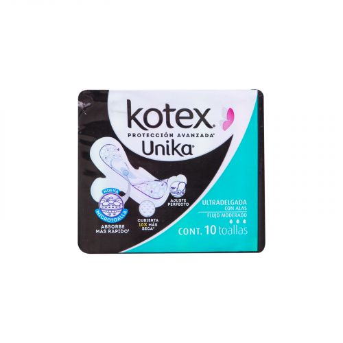 Toallas Sanitarias Kotex Unika Ultra Delgada 10 Piezas 