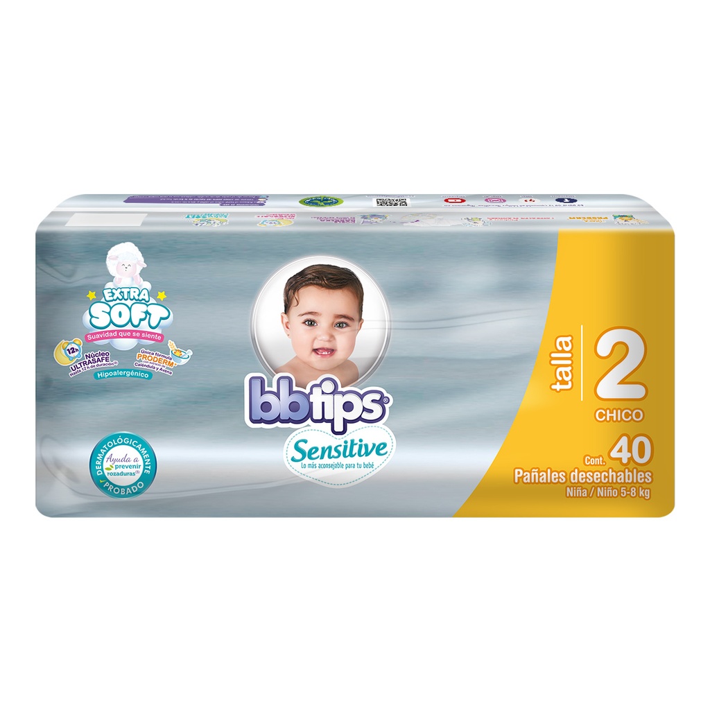 Pañal Chicolastic BbTips Talla 2 40 Piezas 
