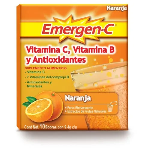 Emergen C Suplemento Alimenticio Naranja 10 Sobres 9.6 G