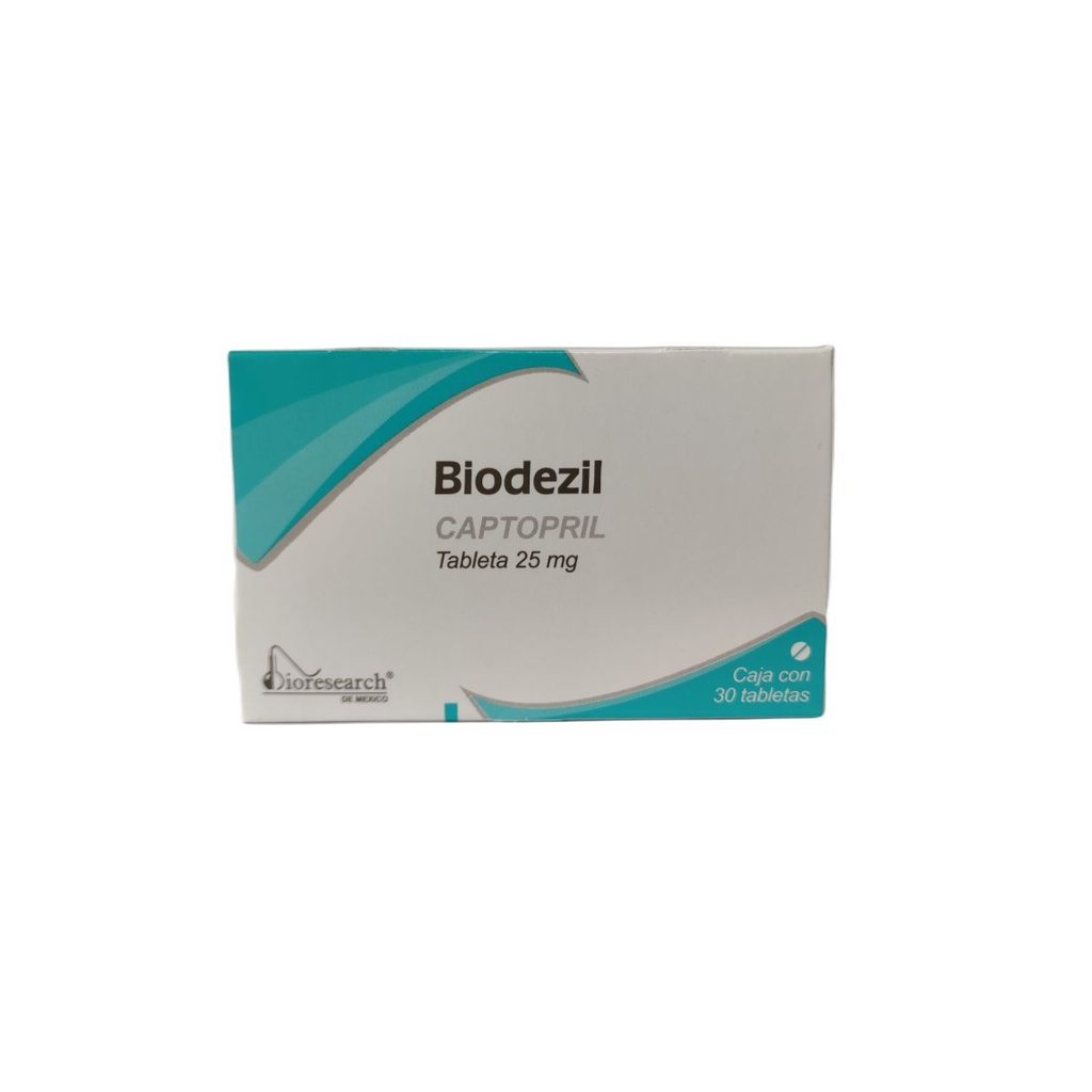 Biodezil Captopril 25 Mg 30 Tabletas Genérico Bioresearch