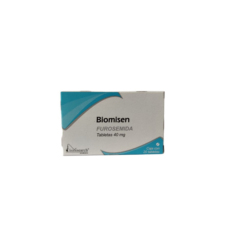 Biomesin Furosemida 40 Mg 20 Tabletas Genérico Bioresearch 