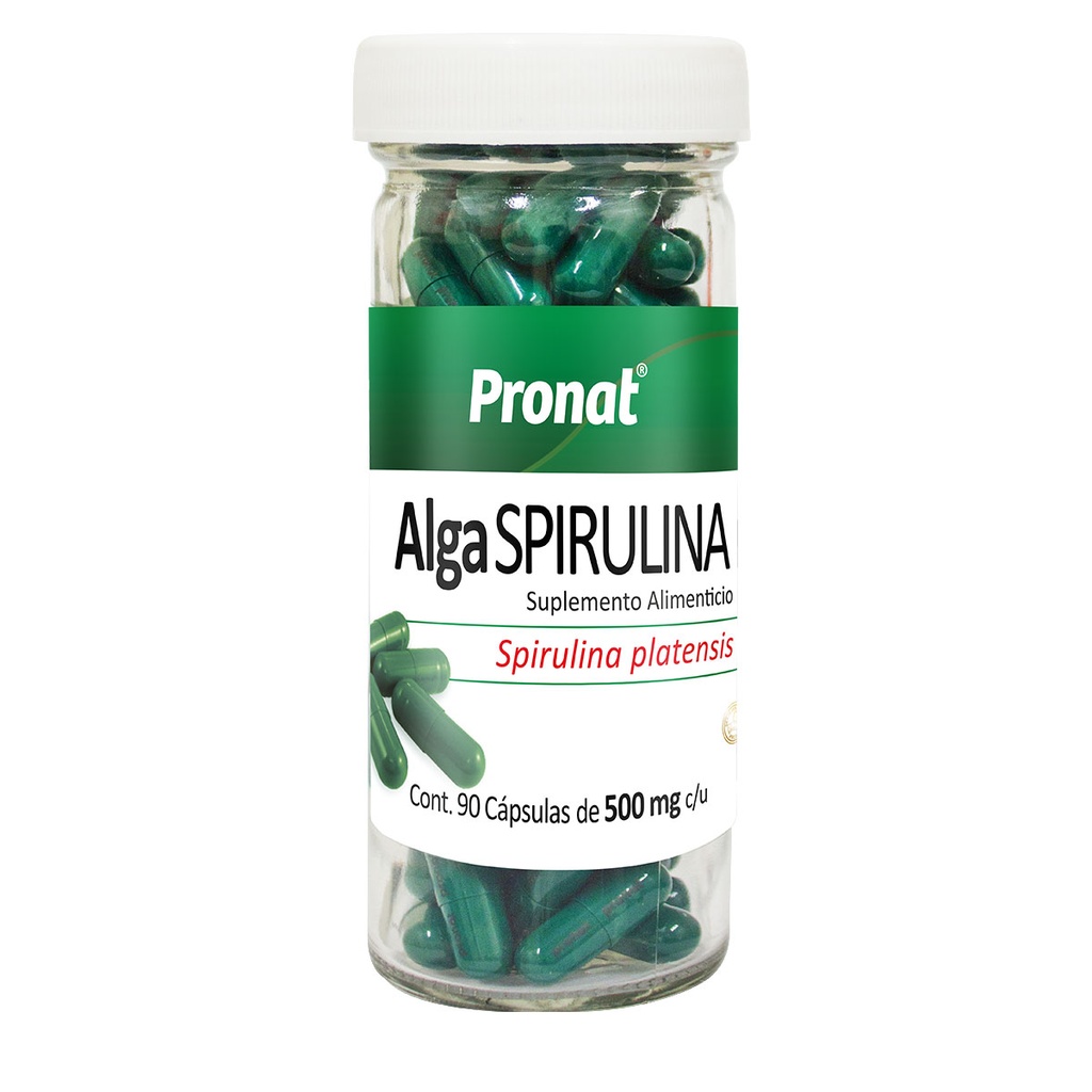 Alga Spirulina Suplemento Alimenticio 500 Mg 90 Cápsulas
