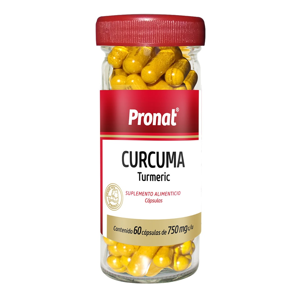 Curcuma Suplemento Alimenticio 750 Mg 60 Cápsulas 