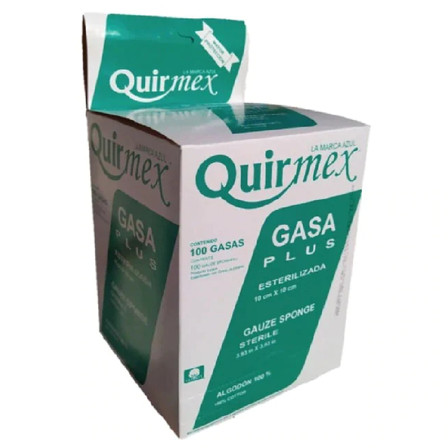 Gasa Esterilizada Plus Quirm 10X10Cm 100 Gasas 