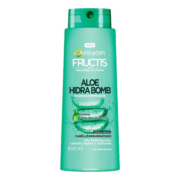 Shampoo Garnier Fructis Aloe Hidra Bomb Cabello Deshidratado 650 Ml 