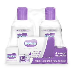 Kit Huggies Sueños Lavanda Crema + Shampoo + Jabón 