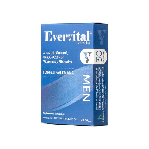 Evervital Men Suplemento Alimenticio 30 Cápsulas 