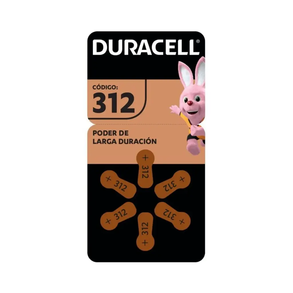 [41333030203] Duracell Pila Auditiva Código 312 6 Piezas 