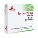 Levocarnitina 1 G Solución Inyectable 5 Ampolletas 5 Ml Genérico Amsa 