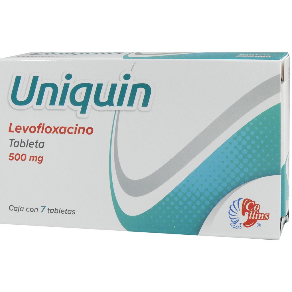 Uniquin Levofloxacino 500 Mg 7 Tabletas Genérico Collins 
