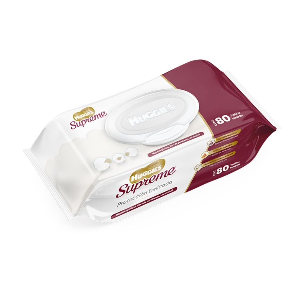 Toallitas Húmedas Huggies Supreme Pure Natural 80 Piezas 