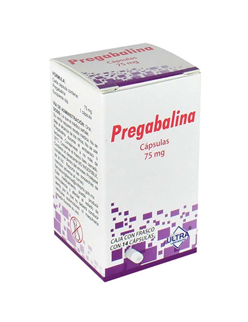 Pregabalina 75 Mg 14 Cápsulas Genérico Ultra Lab 