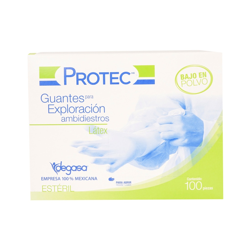 Guantes Para Exploración Ambidiestro Látex Mediano 100 Piezas 