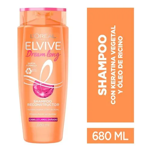 Shampoo L'Oréal Paris Elvive Dream Long Cabello Largo Y Dañado 680 Ml 