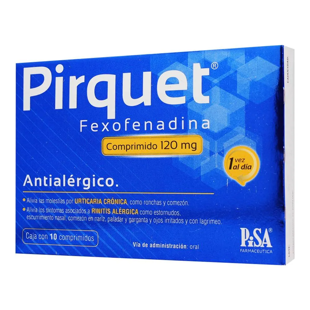 Pirquet 120 Mg Antialérgico 10 Comprimidos 