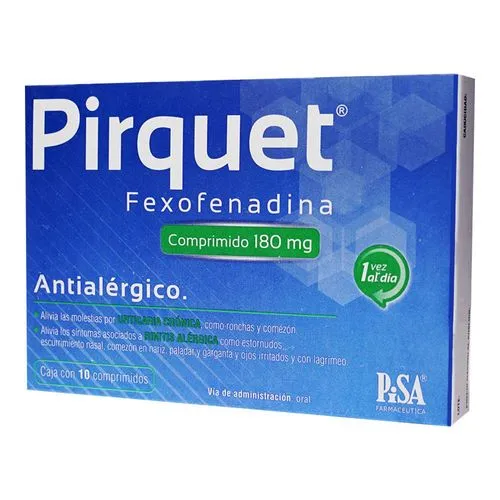 Pirquet 180 Mg Antialérgico 10 Comprimidos 