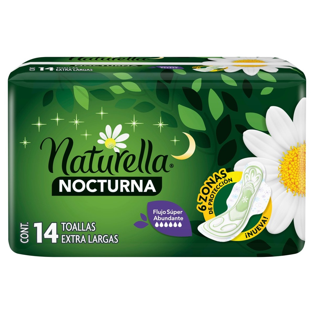 Toallas Sanitarias Naturella Nocturna Extra Larga 14 Piezas 