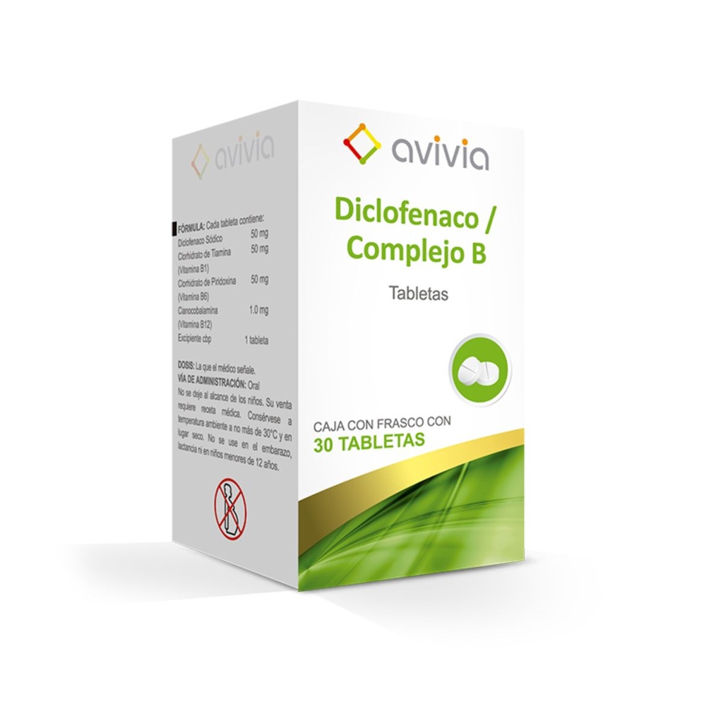 Diclofenaco/Complejo B 30 Tabletas Genérico Avivia 