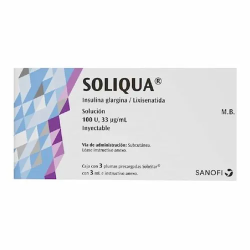 Soliqua 100 U 33 Mcg Solución Inyectable 3 Plumas Prellenadas 3 Ml 