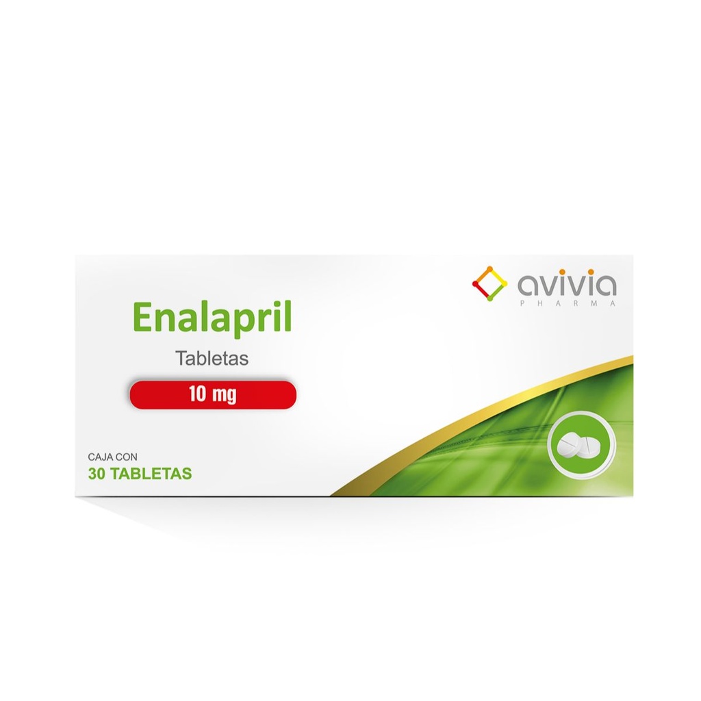 Enalapril 10 Mg 30 Tabletas Genérico Avivia 