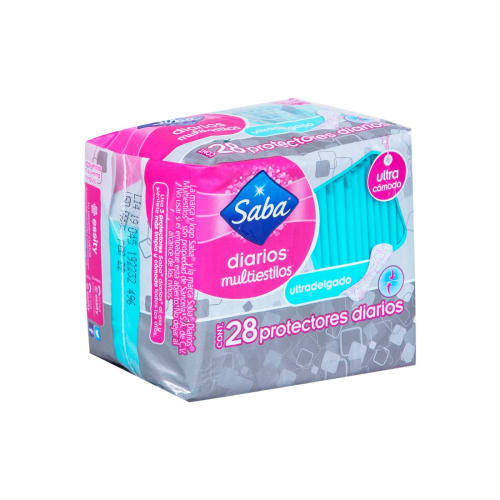 [7501019036682] Protectores Saba Diarios Multiestilos Ultradelgados 28 piezas 