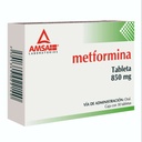 Metformina 850 Mg 30 Tabletas Genérico Amsa 