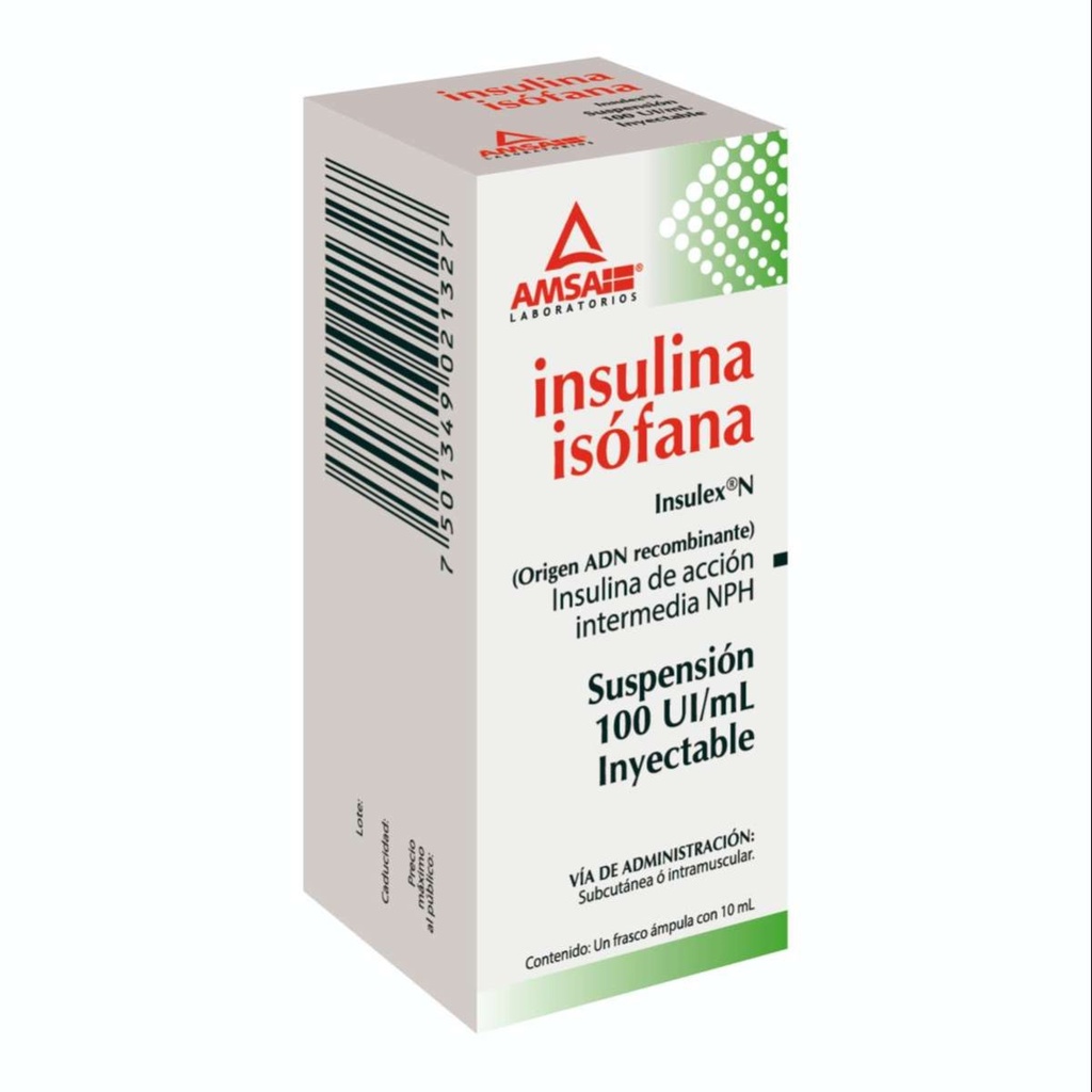 Insulina Isófana 100 UI 10 Ml Genérico Amsa 