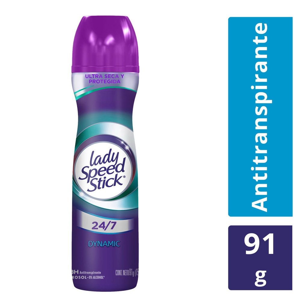 Desodorante Lady Speed Stick Dynamic 24/7 Spray 91 G 