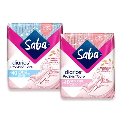 Protectores Saba Diarios Multiestilos Largos 40 piezas 