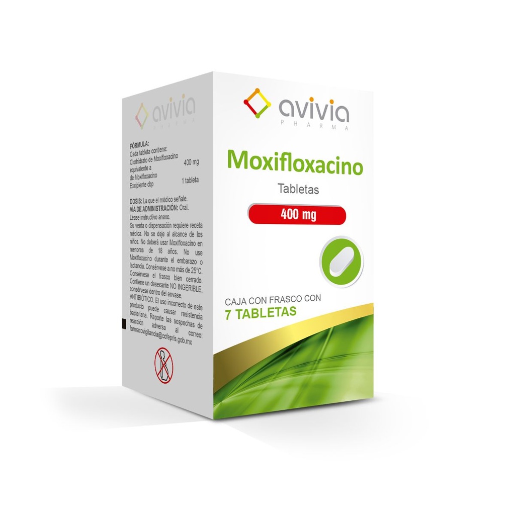 Moxifloxacino 400 Mg 7 Tabletas Genérico Avivia 