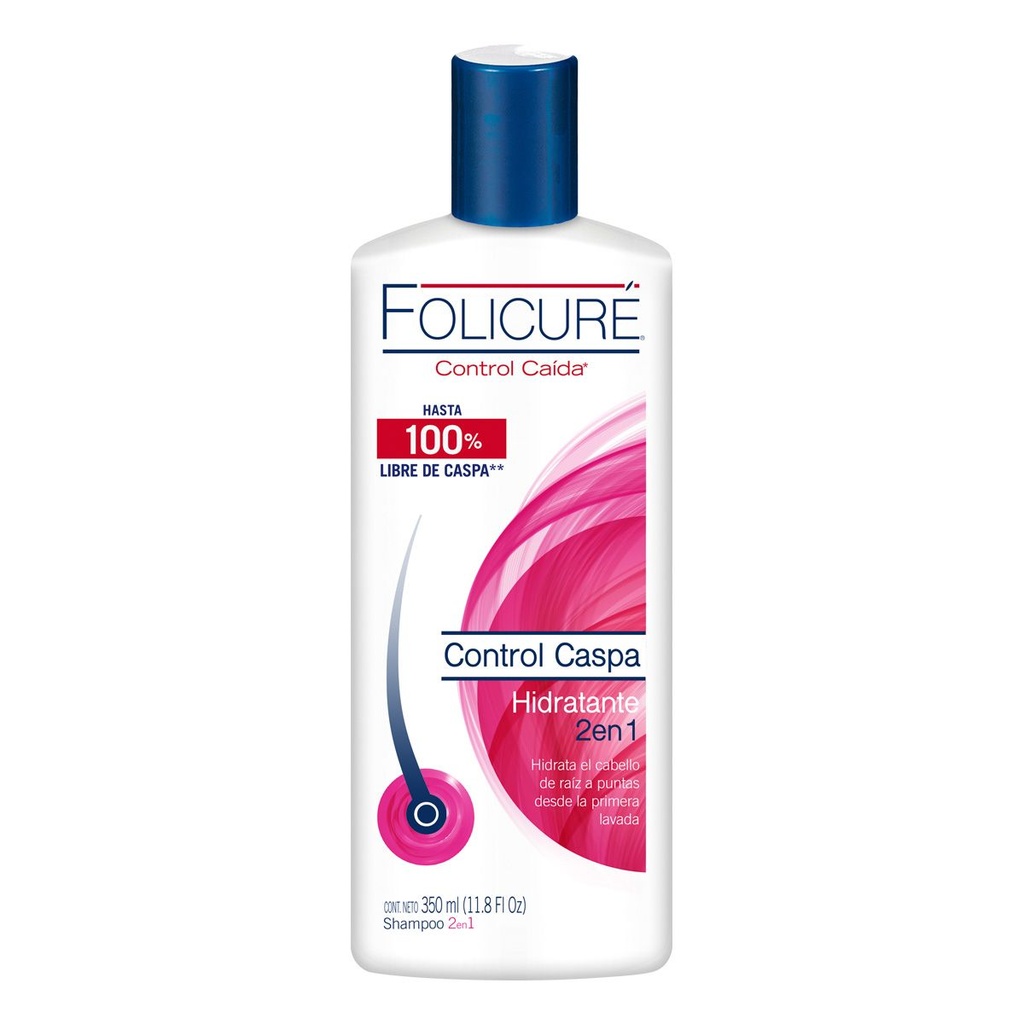 Shampoo Folicure Hidratante Control Caspa 2 En 1 350 Ml 