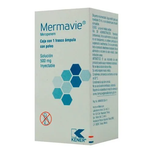 Meropenem 500 Mg Solución Inyectable 1 Frasco Ámpula 