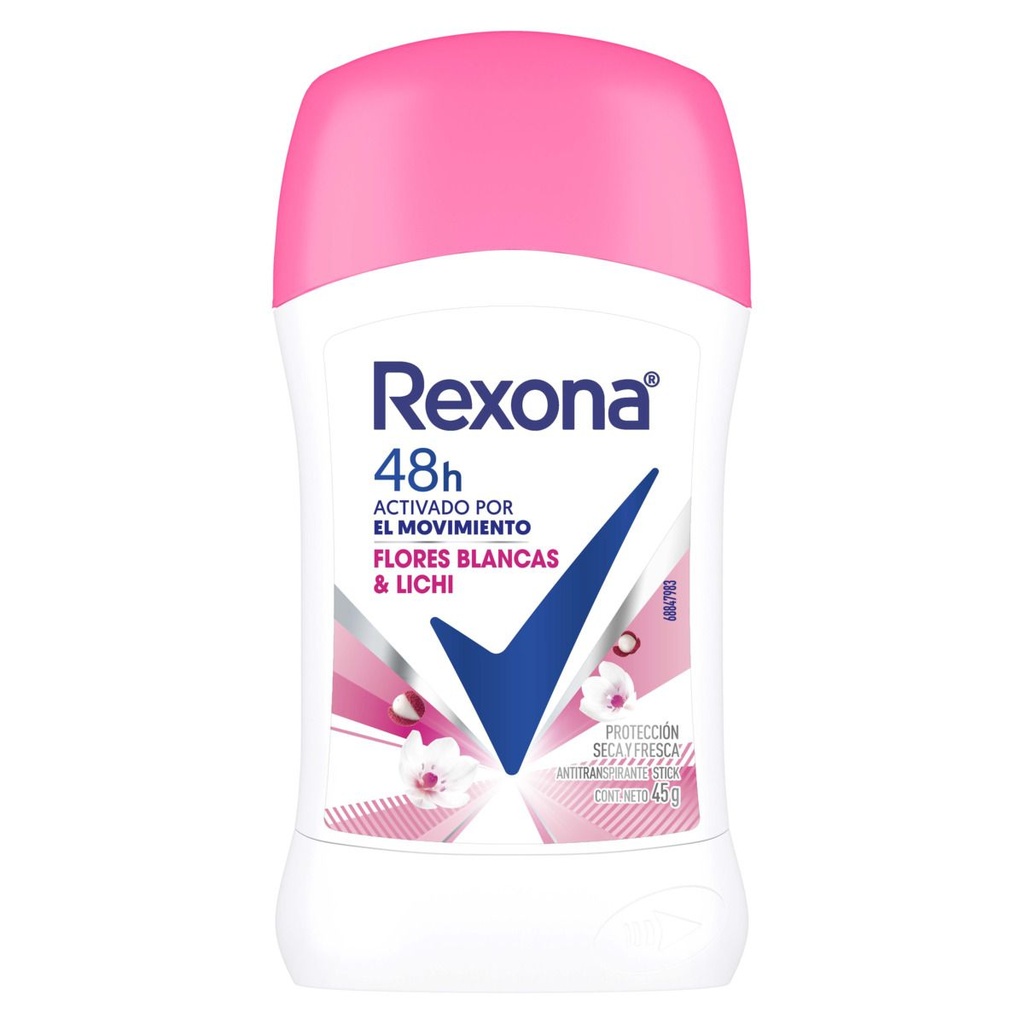 Desodorante Rexona Woman Flores Blancas Stick 45 G 