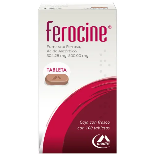 Ferocine 304.28/500 Mg 100 Tabletas 