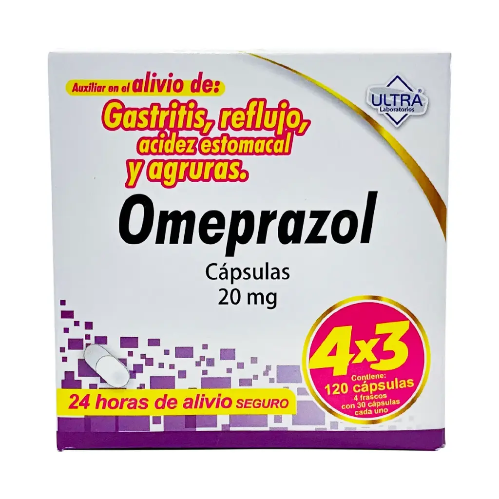 Omeprazol 20 Mg 30 Capsulas 4X3 